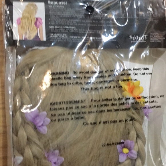 Spirit Halloween Rapunzel wig with flowers Disney Princess wig brand new